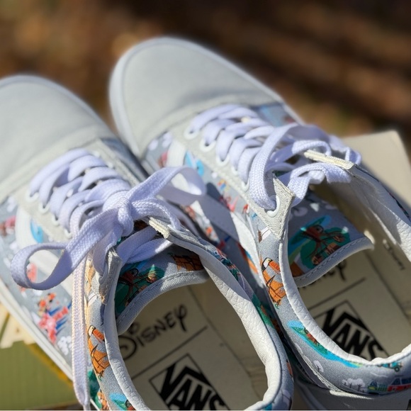 Vans Old Skool Disney Park Map Grey/White Women's Shoes - Picture 7 of 10